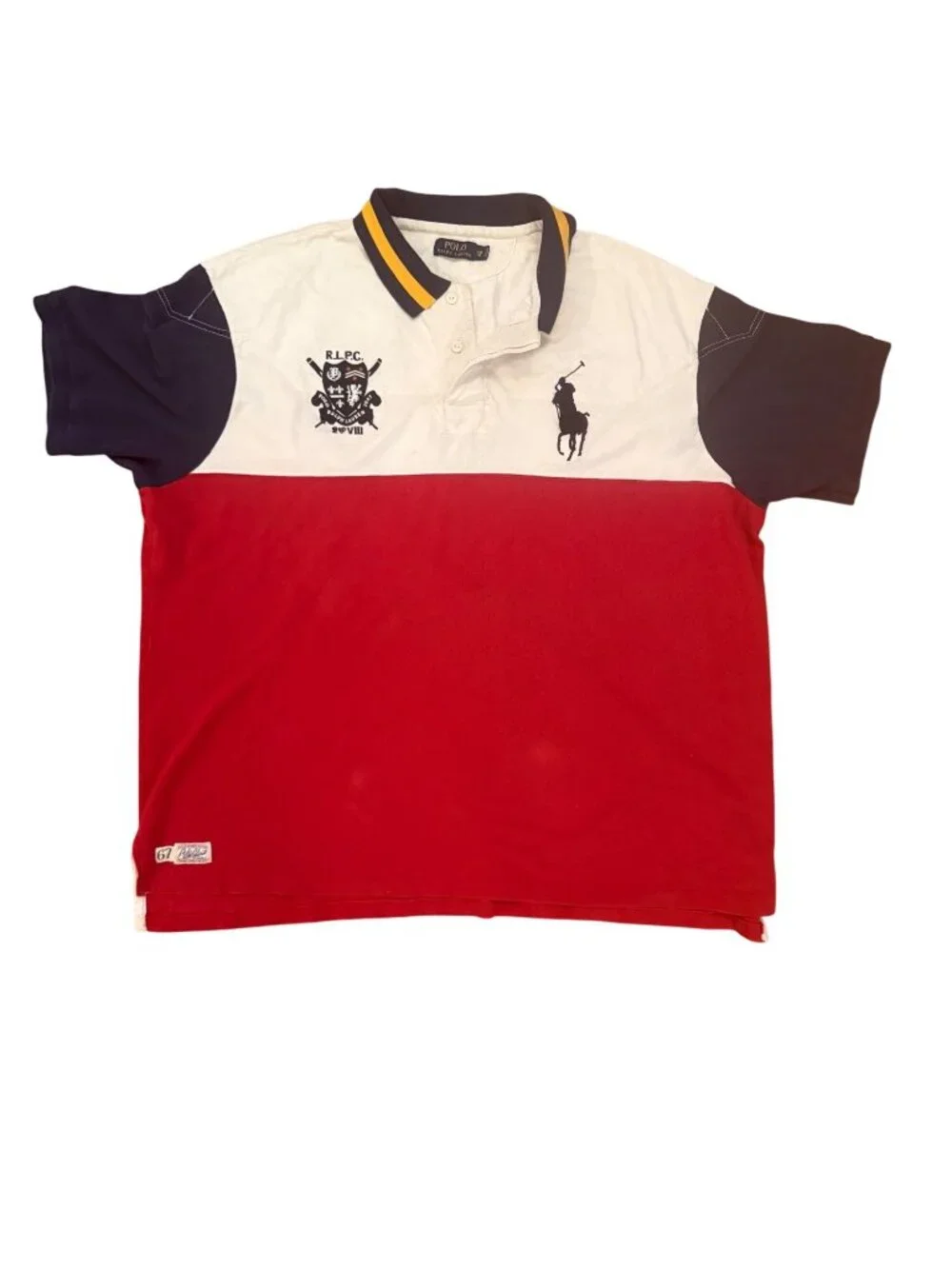 Polo Ralph Lauren Big Colorblock Big Pony Polo Crest 4XB Retro Style Collegiate